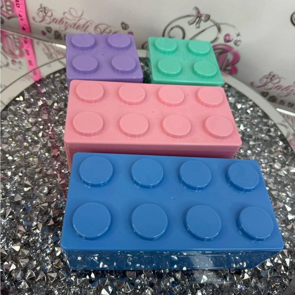 Stackable storage Toy Building Blocks - Teal, Purple, Pink, Blue NEW